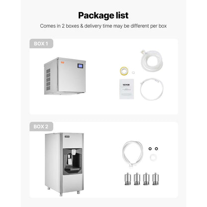 010699362176 - 550 lbs/Day VEVOR Ice Maker with 180 lbs Storage Capacity