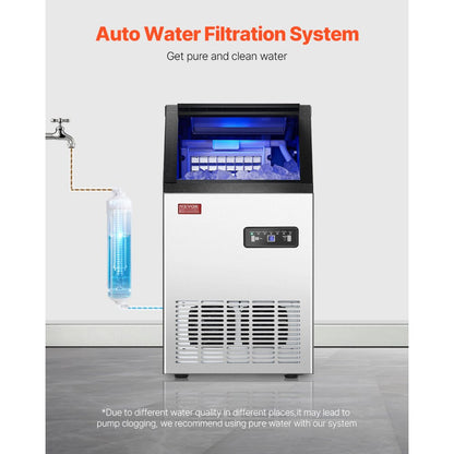 SKF-B40F - 80lbs Daily Commercial Ice Maker with Self-Cleaning Function