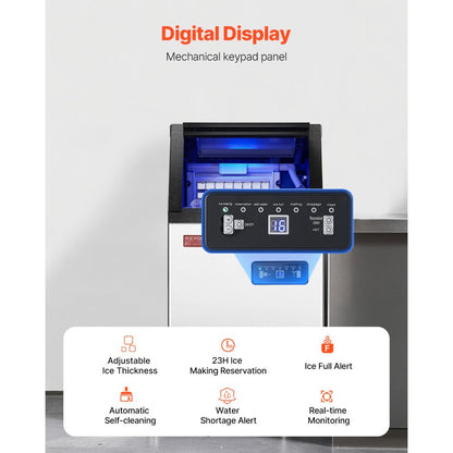 SKF-B40F - 80lbs Daily Commercial Ice Maker with Self-Cleaning Function