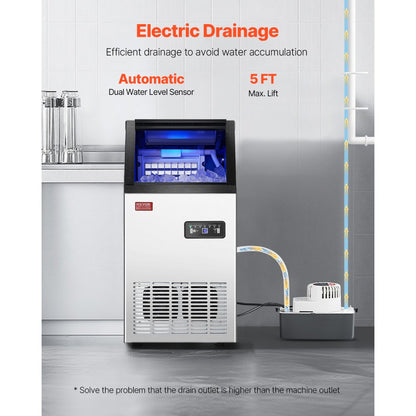 SKF-B40F - 80lbs Daily Commercial Ice Maker with Self-Cleaning Function