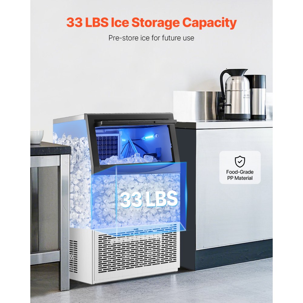 CIM-500T - 90lbs/Day Commercial Ice Maker with Self-Cleaning Function