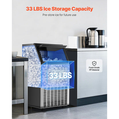 HZB-45 - 100 lbs Daily Ice Maker with Self-Cleaning Function