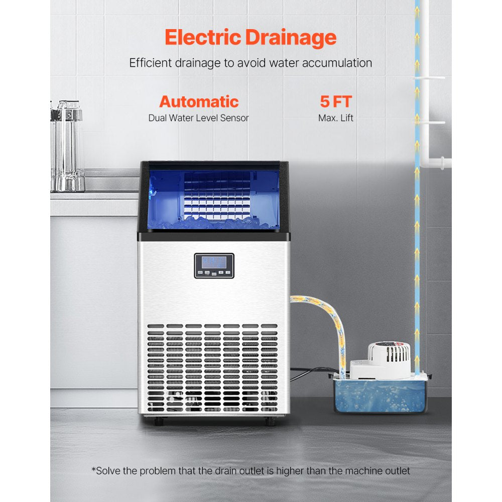 HZB-45 - 100 lbs Daily Ice Maker with Self-Cleaning Function