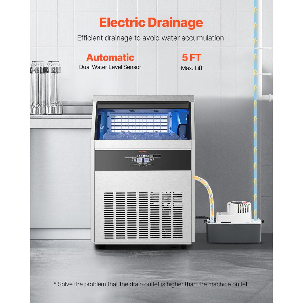 SSX160V - 160lbs/Day Commercial Ice Maker with Auto Clean & Adjustable Thickness