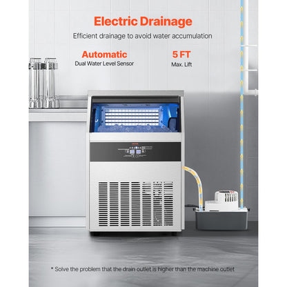 SSX160V - 160lbs/Day Commercial Ice Maker with Auto Clean & Adjustable Thickness
