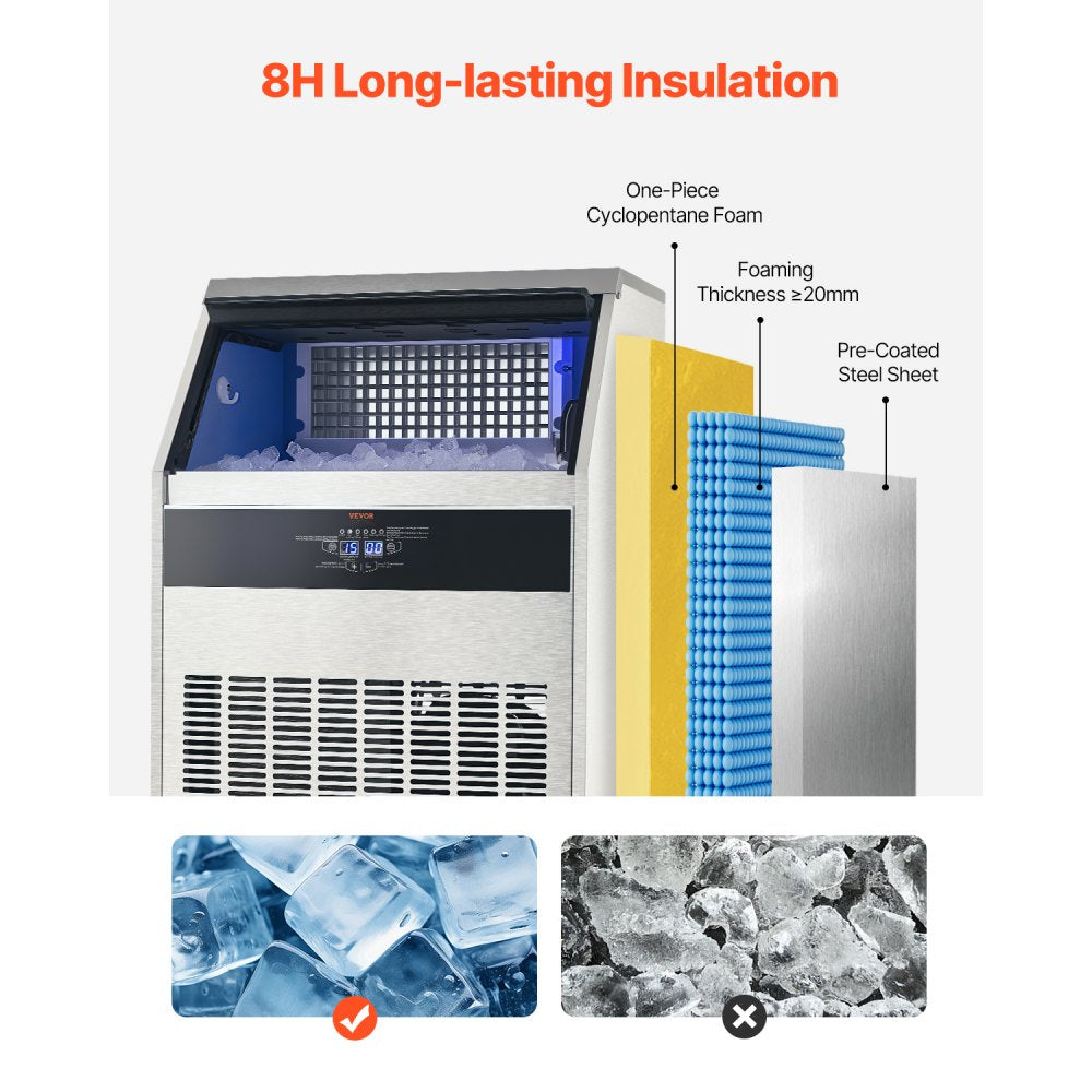 SSX265V - 265lbs Daily Capacity Commercial Ice Maker with Self-Cleaning Function