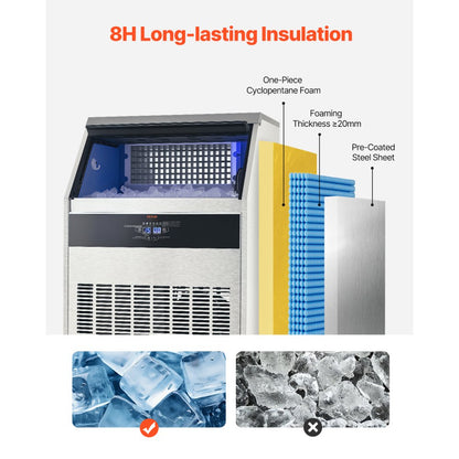 SSX265V - 265lbs Daily Capacity Commercial Ice Maker with Self-Cleaning Function