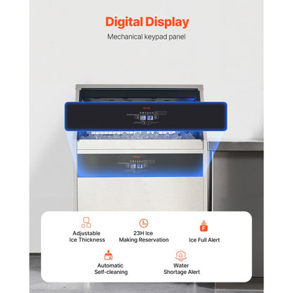 SSX440V - 440lbs/Day Commercial Ice Maker with Auto-Clean & Adjustable Thickness