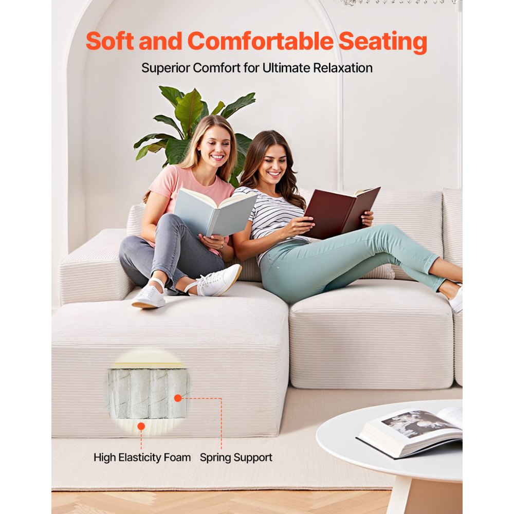 247037# - Customizable Corduroy Modular Sofa for Stylish Living