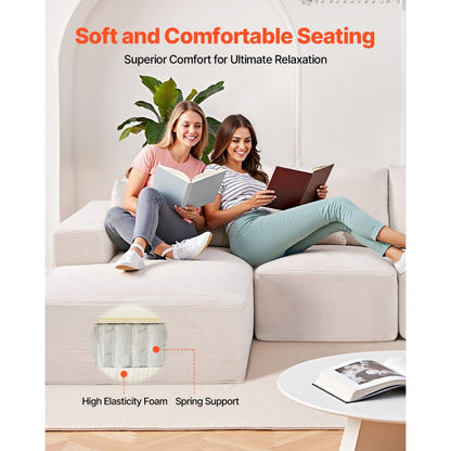 247037# - Customizable Corduroy Modular Sofa for Stylish Living