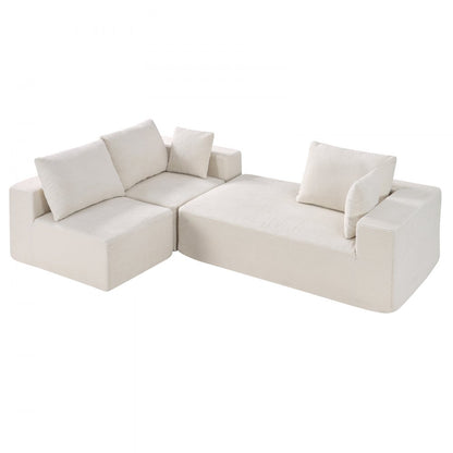247037# - Customizable Corduroy Modular Sofa for Stylish Living
