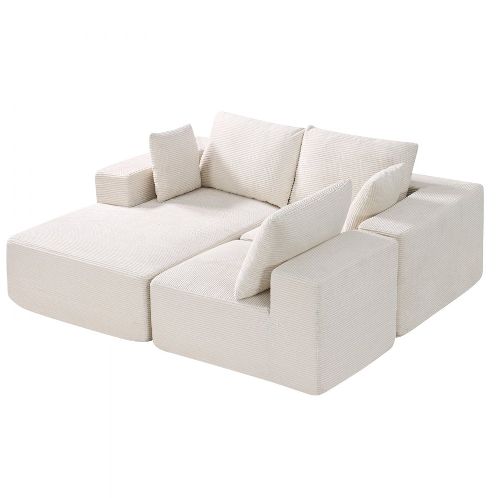 247037# - Customizable Corduroy Modular Sofa for Stylish Living