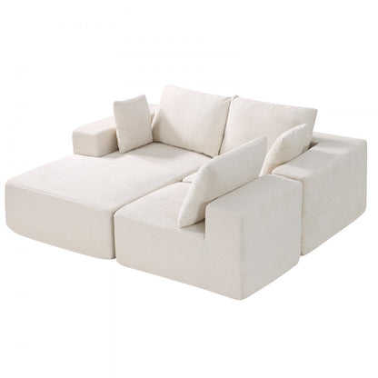 247037# - Customizable Corduroy Modular Sofa for Stylish Living