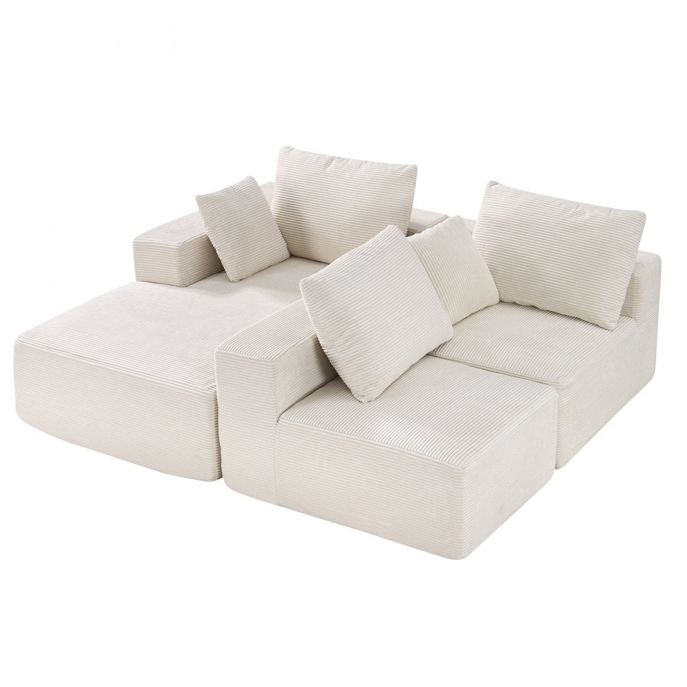 247037# - Customizable Corduroy Modular Sofa for Stylish Living