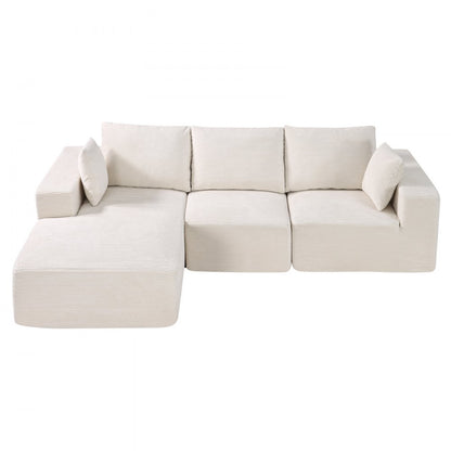 247037# - Customizable Corduroy Modular Sofa for Stylish Living