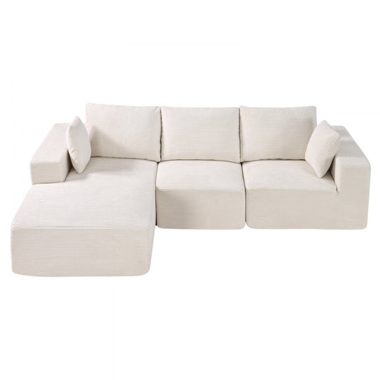247037# - Customizable Corduroy Modular Sofa for Stylish Living