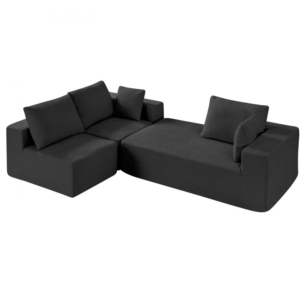 247037# - Versatile Corduroy Modular Sofa with Comfort & Style