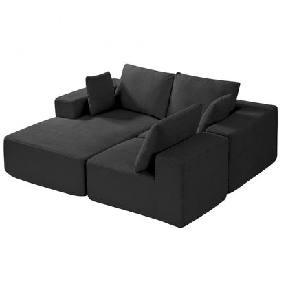 247037# - Versatile Corduroy Modular Sofa with Comfort & Style
