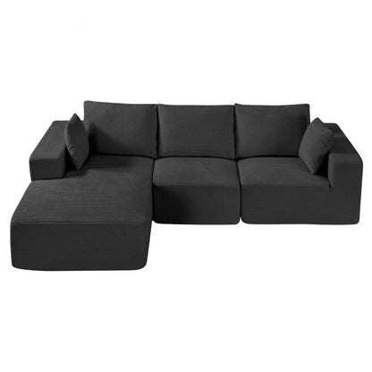 247037# - Versatile Corduroy Modular Sofa with Comfort & Style