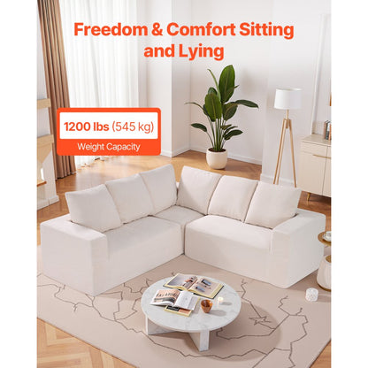 247039# - Corduroy Modular Sofa with Extra-Wide Armrests for Custom Comfort