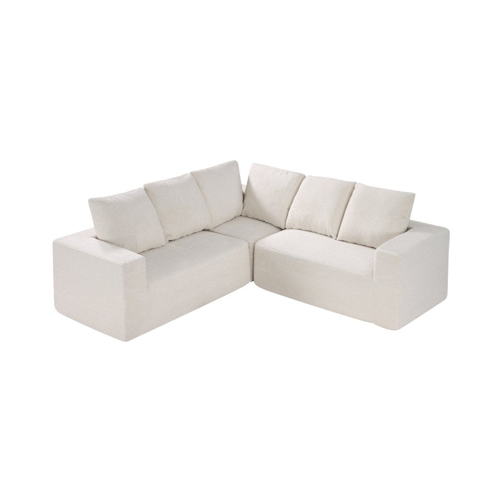 247039# - Corduroy Modular Sofa with Extra-Wide Armrests for Custom Comfort