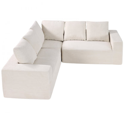 247039# - Corduroy Modular Sofa with Extra-Wide Armrests for Custom Comfort