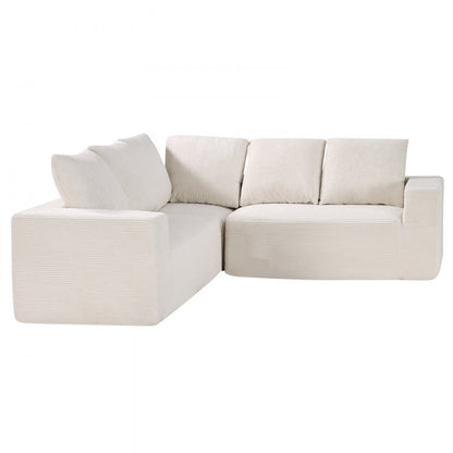 247039# - Corduroy Modular Sofa with Extra-Wide Armrests for Custom Comfort