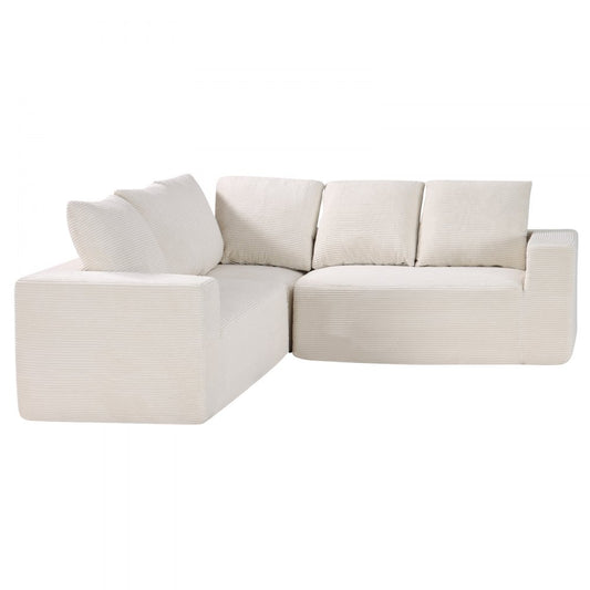 247039# - Corduroy Modular Sofa with Extra-Wide Armrests for Custom Comfort
