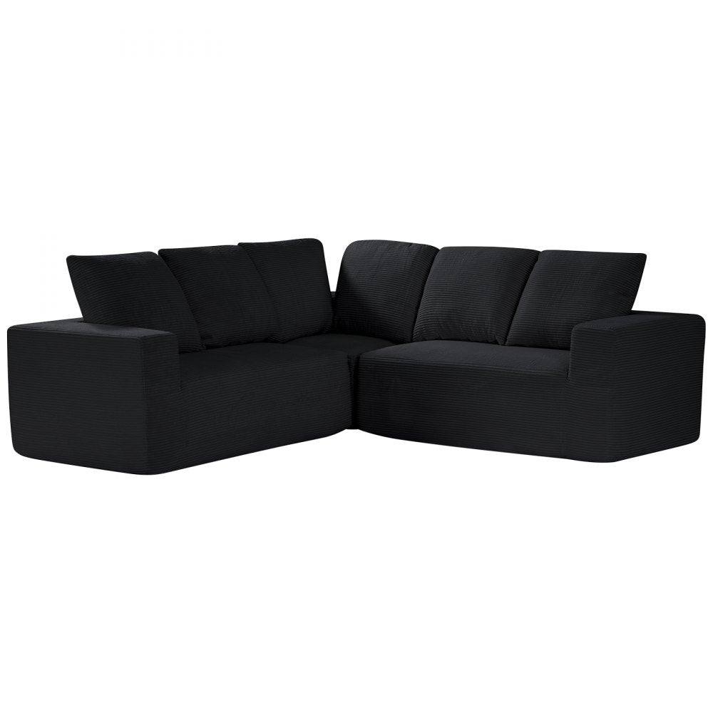 247039# - Adjustable Modular Corduroy Sofa with Spacious Armrests