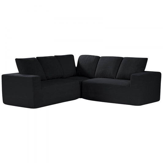 247039# - Adjustable Modular Corduroy Sofa with Spacious Armrests