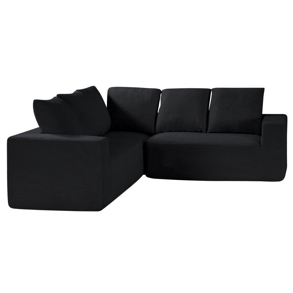 247039# - Adjustable Modular Corduroy Sofa with Spacious Armrests
