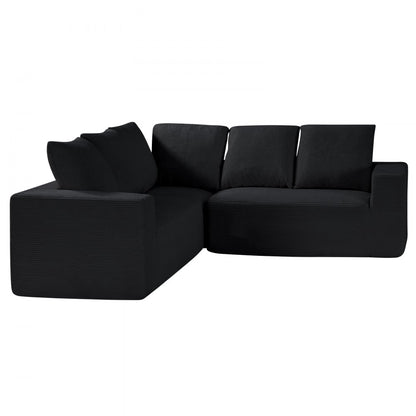 247039# - Adjustable Modular Corduroy Sofa with Spacious Armrests