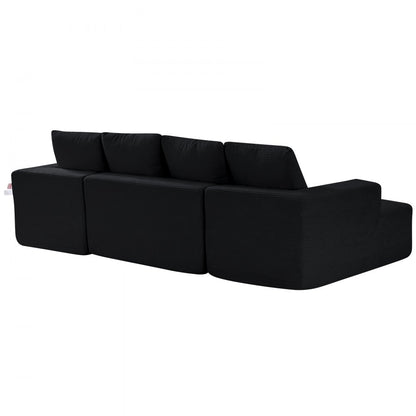 247038# - Modular U-Shaped Sofa with High-Elastic Foam & Corduroy Fabric