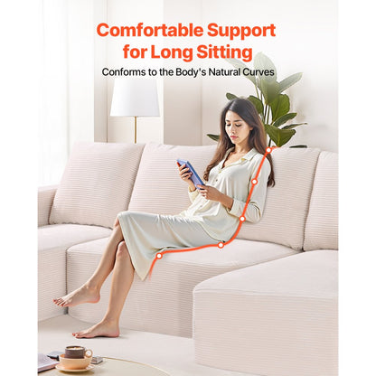 247038# - Versatile Modular Sofa in Corduroy, U-Shaped Design