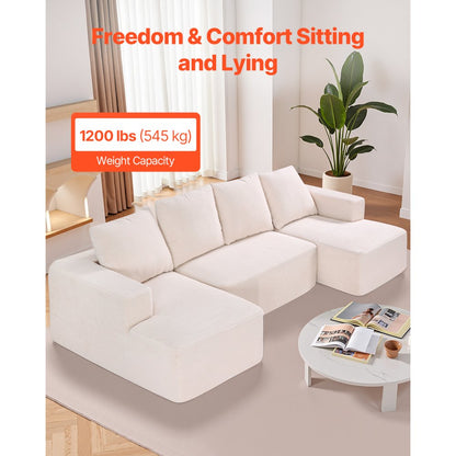 247038# - Versatile Modular Sofa in Corduroy, U-Shaped Design