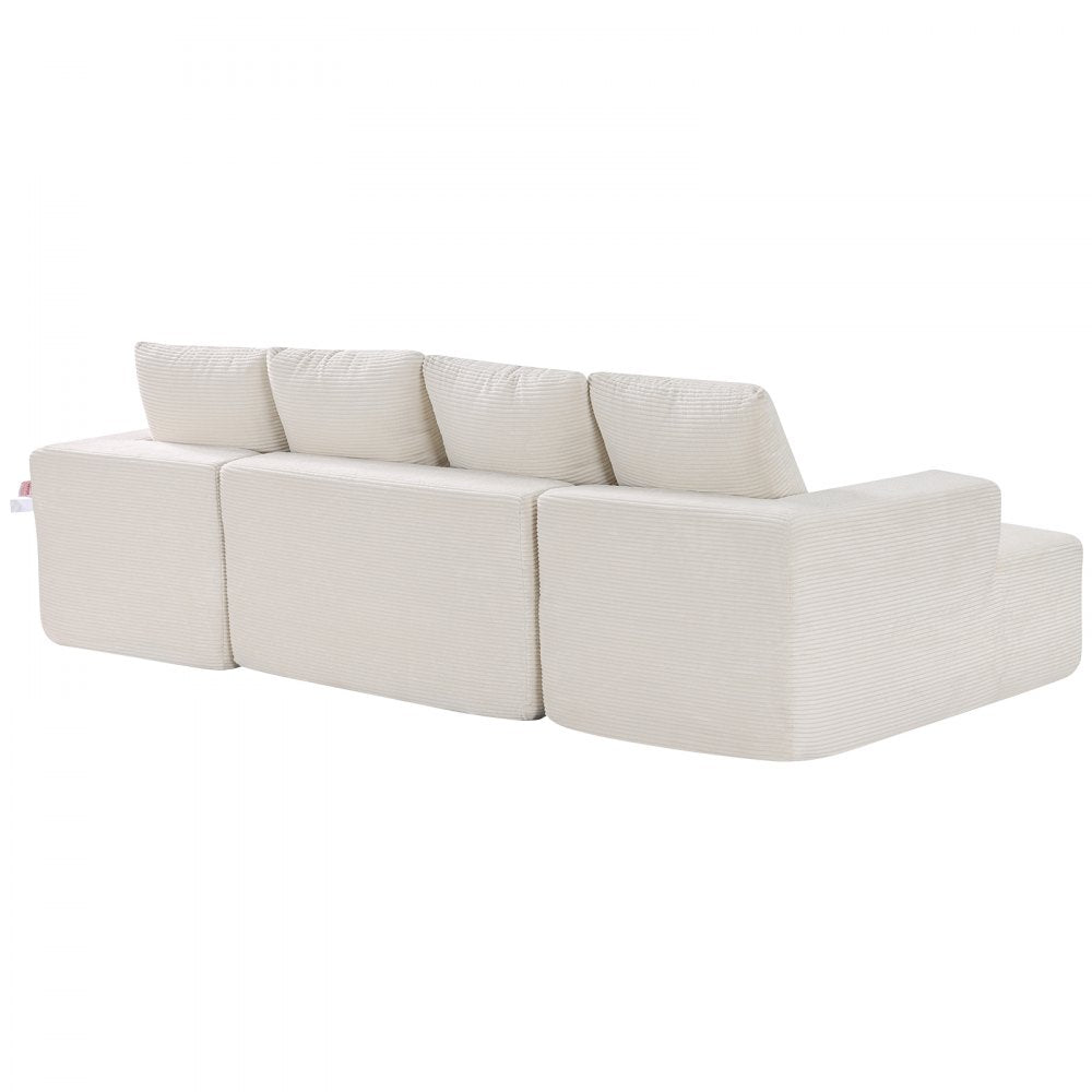 247038# - Versatile Modular Sofa in Corduroy, U-Shaped Design