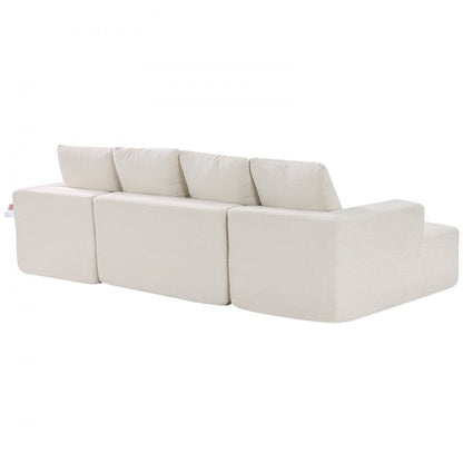 247038# - Versatile Modular Sofa in Corduroy, U-Shaped Design