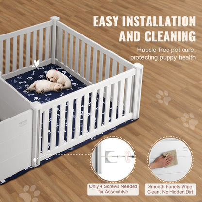 KH-CW05 - 93.3 x 48.4in PVC Dog Whelping Box with Rails and Care Kit