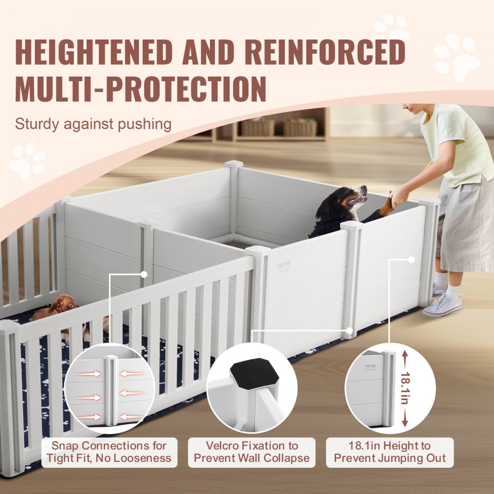 KH-CW05 - 93.3 x 48.4in PVC Dog Whelping Box with Rails and Care Kit