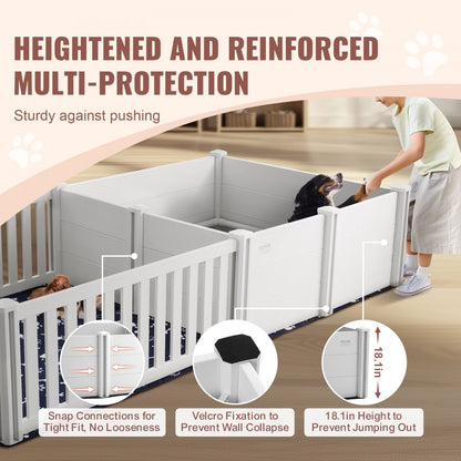 KH-CW05 - 93.3 x 48.4in PVC Dog Whelping Box with Rails and Care Kit