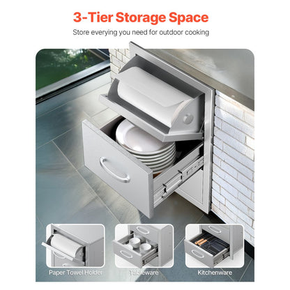 CTGPJ-03 Stainless Steel Outdoor Kitchen Drawer Combo with Smooth Sliding Design