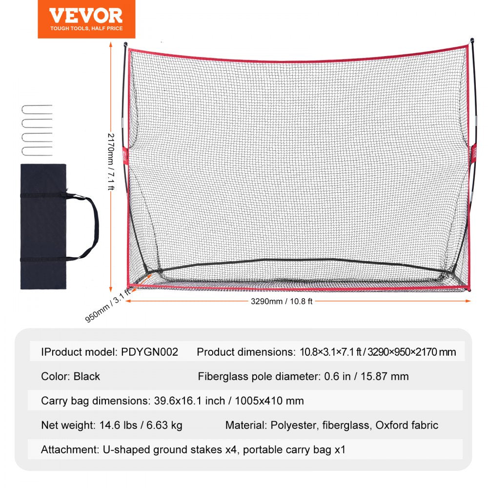 PDYGF002 - Durable 10.8x7ft Golf Practice Net for Skill Enhancement
