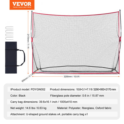 PDYGF002 - Durable 10.8x7ft Golf Practice Net for Skill Enhancement