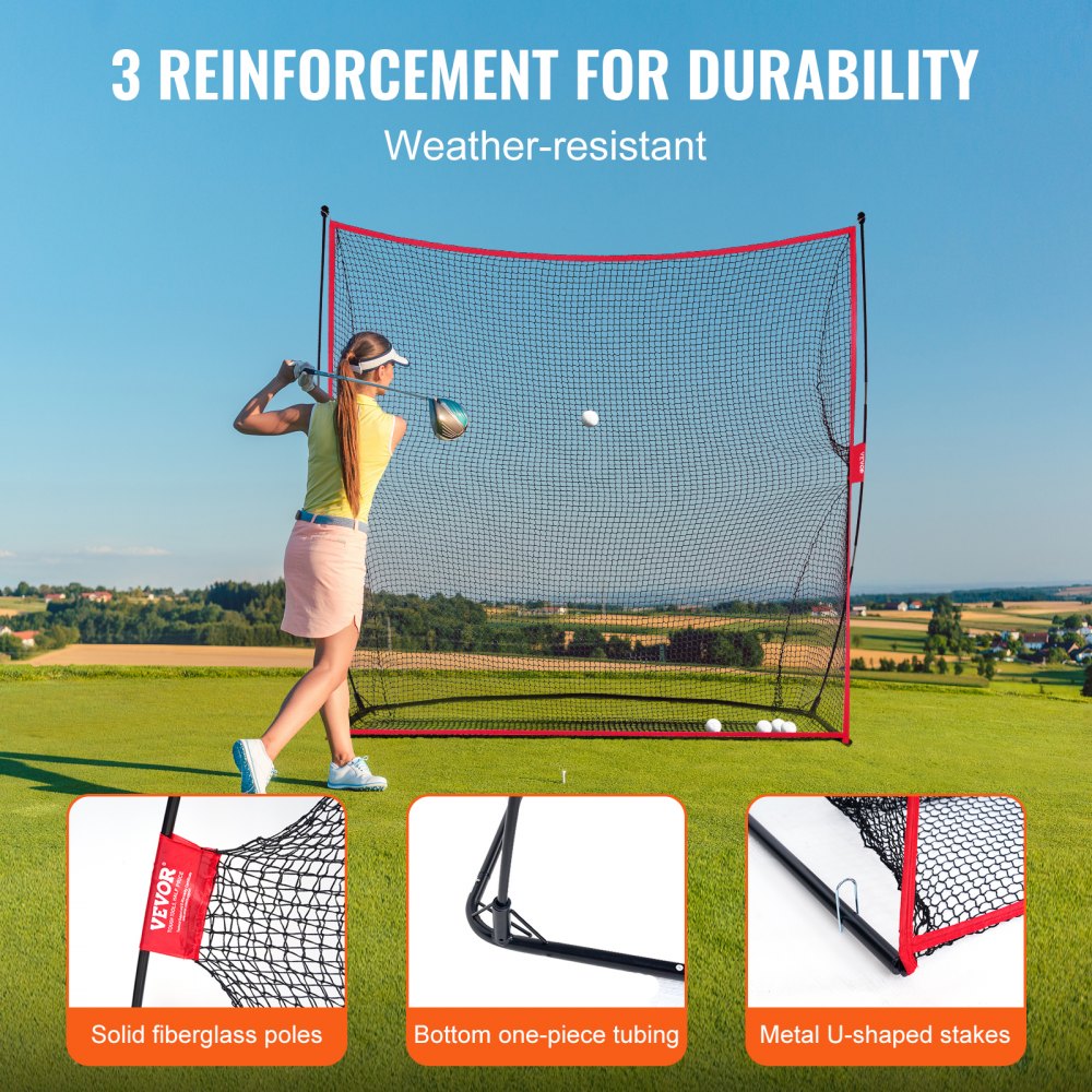 PDYGN001 - Durable 7.8ft Golf Practice Net for Indoor/Outdoor Use