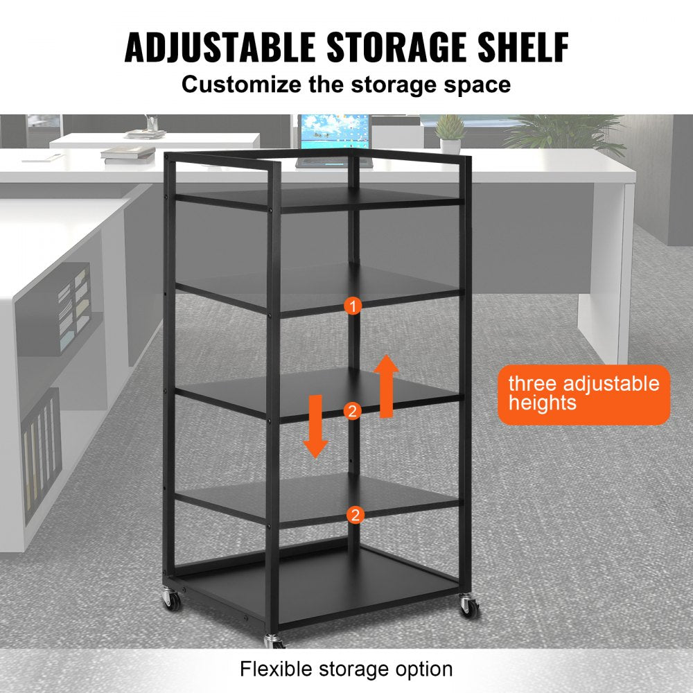 010449333536 - Adjustable Printer Stand with Wheels and 3 Tiers for Organization