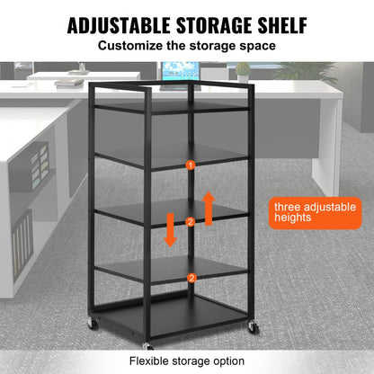 010449333536 - Adjustable Printer Stand with Wheels and 3 Tiers for Organization