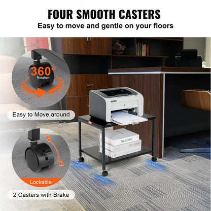 010292379538 - Sturdy Black Printer Stand for Large Printers 18.9x13.4 inches