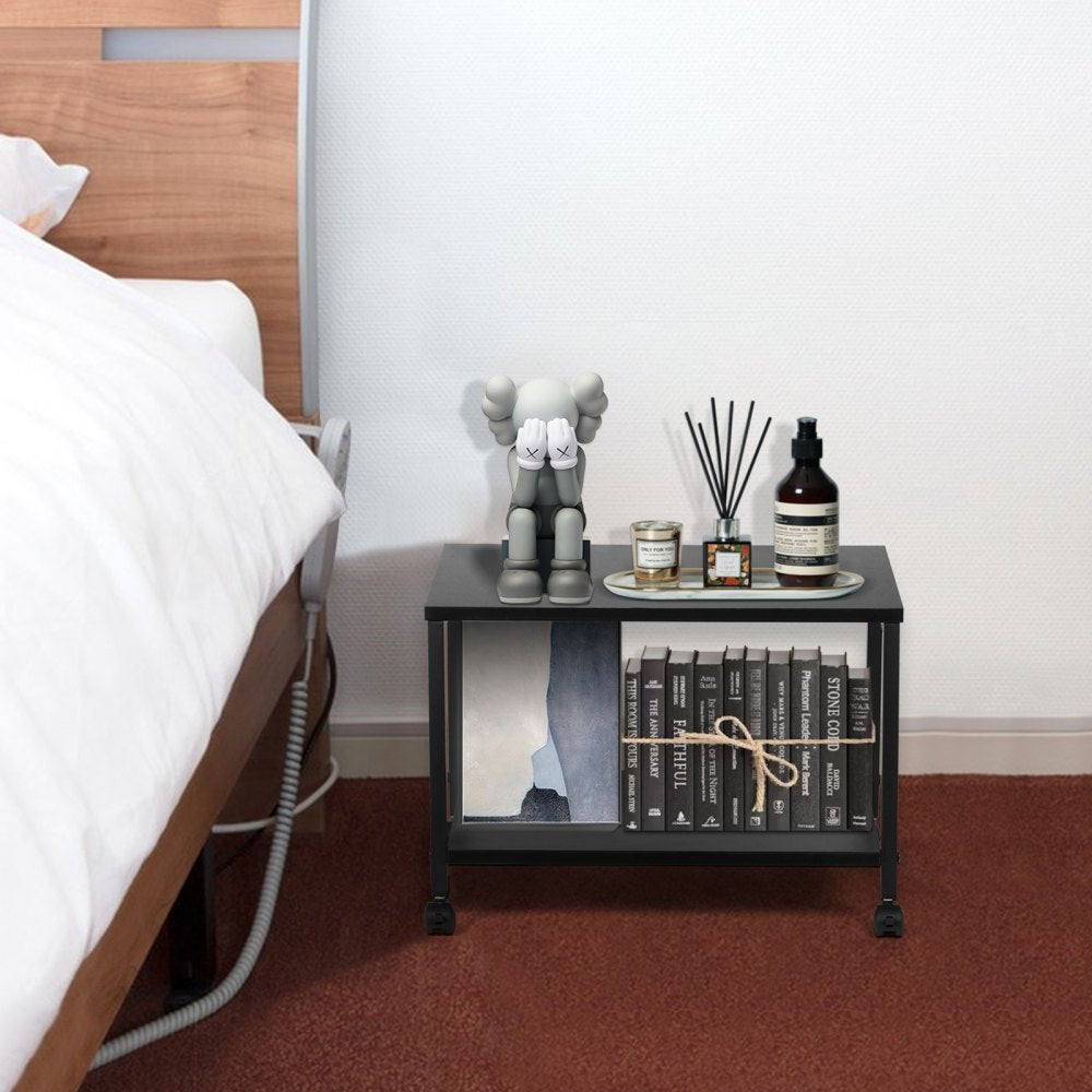 010292379538 - Sturdy Black Printer Stand for Large Printers 18.9x13.4 inches