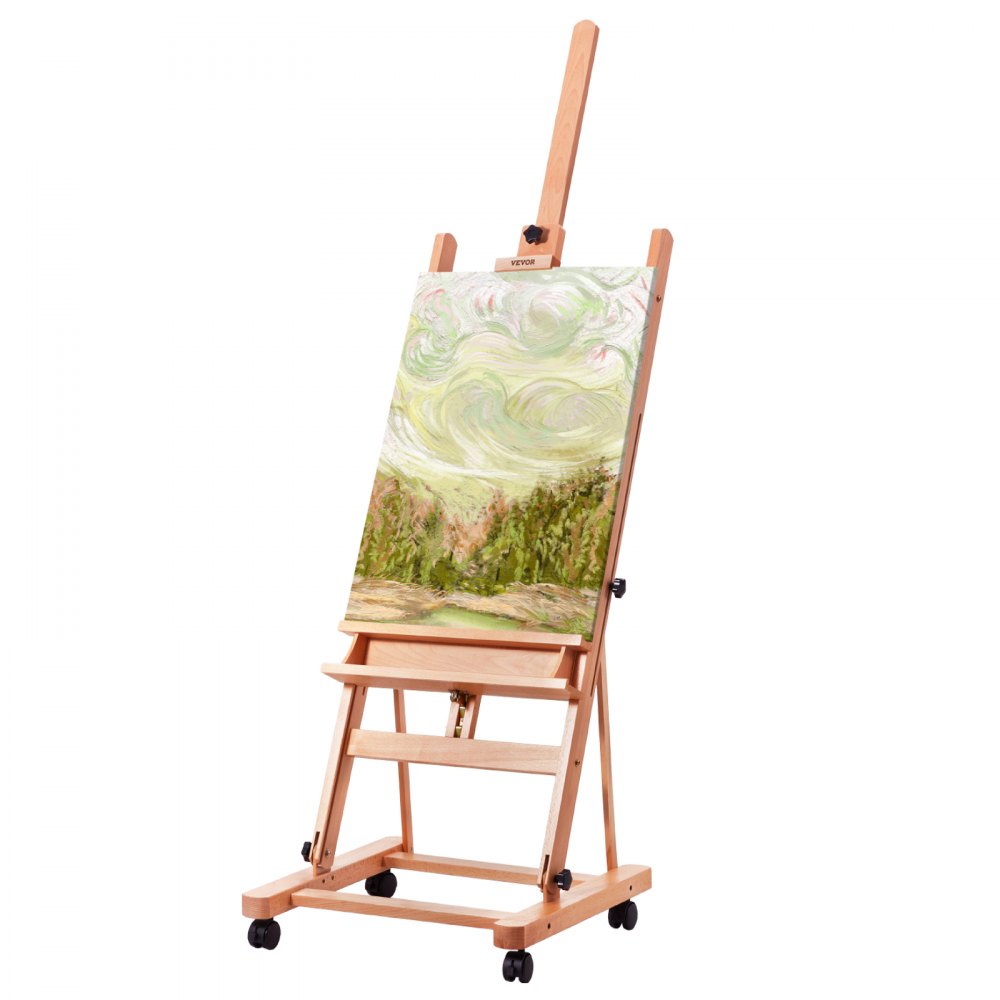 W02 - Adjustable H-Frame Easel with Tray, 48" Canvas Support