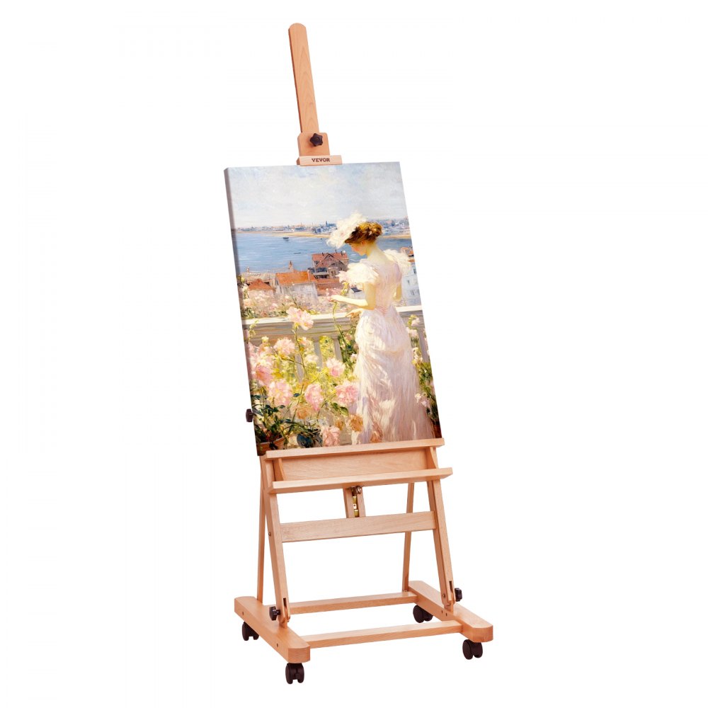 W02 - Adjustable H-Frame Easel with Tray, 48" Canvas Support